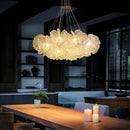 Axyaa Luxury Acrylic Cream Round Ceiling Chandelier - Elegant Lighting Fixture for Home Decor