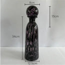 Axyaa Leopard Texture Glass Vase Modern Floral Arrangement Room Decor