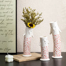 Axyaa Coral Duct Family Ceramic Vase - Handmade Floral Arrangement Home Decoration