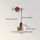 Axyaa Wabi Sabi LED Wall Light Yellow Travertine Stone Wooden Bedside Lamp