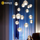 Axyaa Glass Ball Pendant Lights for Villa Staircases, Restaurant, and Bar Decor