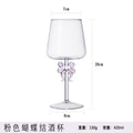 Axyaa Pink Bow Goblet Wine Glass - 420ML Cute Transparent Liqueur Gift