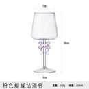 Axyaa Pink Bow Goblet Wine Glass - 420ML Cute Transparent Liqueur Gift