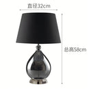 Axyaa Black Glass Table Lamps with Fabric Lampshade