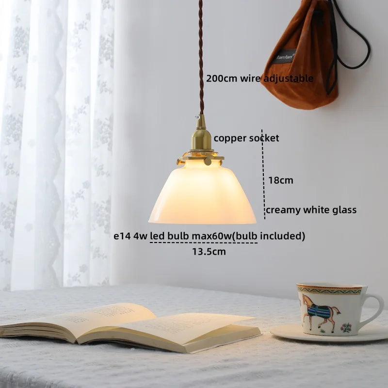 Axyaa Clear Glass LED Pendant Chandelier - Modern Copper Hanging Lamp for Home Decor
