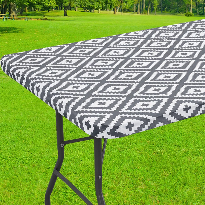 Axyaa Waterproof Elastic Table Cover for Home, Party, Camping - Outdoor Tablecloth