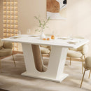 Axyaa 55-Inch Modern Rectangular Dining Table for 4-6 People with U-Shaped Base