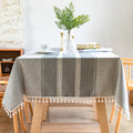 Axyaa Linen Cotton Waterproof Tablecloth for Dining Coffee Table Kitchen Room Decor