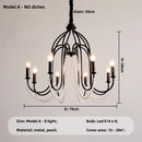 Axyaa Retro Black E14 Candle Chandelier for French Living Room Decor