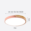 Axyaa Solid Wood Round LED Ceiling Lamp for Bedroom and Living Room