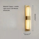Axyaa Pure Copper Marble Wall Lamp for Bedroom, Staircase, and Outdoor Spaces