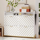 Axyaa Entryway Shoe Cabinet: Slim Hidden Storage, 4 Flip Drawers, Large Organizer Rack
