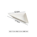 Axyaa White Ceramic Triangle Plate Set for Modern Dining & Molecular Cuisine.