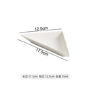 Axyaa White Ceramic Triangle Plate Set for Modern Dining & Molecular Cuisine.