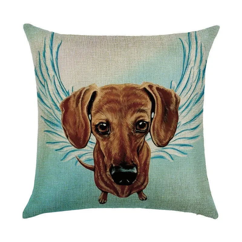 Axyaa Cartoon Dog Linen Pillowcase 45*45cm