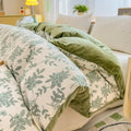 Axyaa Floral Print Reversible Cotton & Flannel Duvet Cover - Single to King Sizes