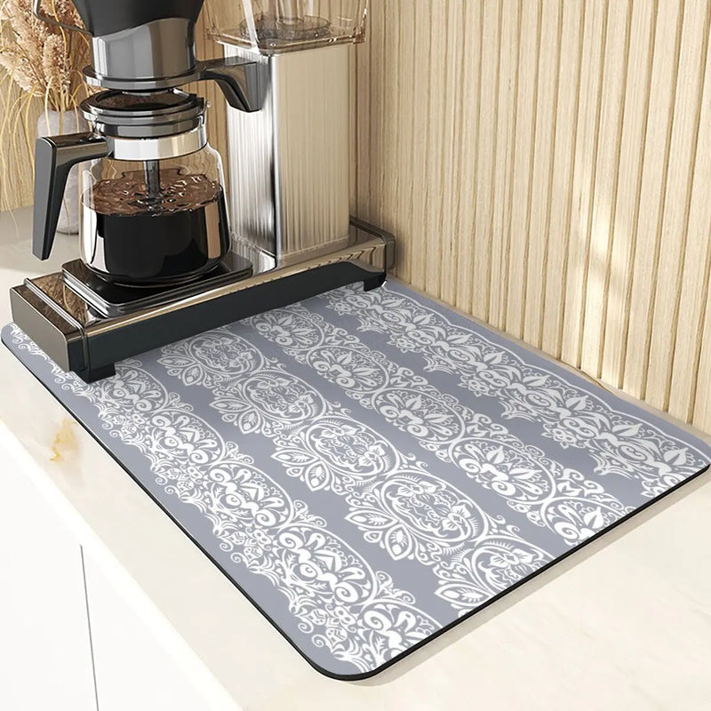 Axyaa Stripe Print Kitchen Drying Mat - Stylish & Absorbent Bar Decoration and Mouse Pad