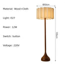 Axyaa Solid Wood Linen LED Table Lamp | Japanese-style Retro Nordic Home Lighting