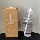 Axyaa Pink Straw Cover Water Bottle: BPA-Free Tritan Cup for Girls, Heat-Resistant Drinking Cup