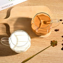 Axyaa 400ml Transparent Glass Cup with Vertical Ripple Design