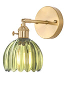 Axyaa Retro Floral Glass Wall Lamp: Modern Nordic LED Sconce for Bedroom, Study & Mirror