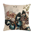 Butterfly Cotton Linen Throw Pillow Cover for Home & Car Decor - Axyaa