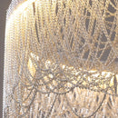 Axyaa Chrome Tassel Chandelier LED Lighting Pendant Lamp for Home Decor