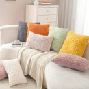 Axyaa Striped Knit Fabric Throw Pillow Covers 18x18 Inch Square Cushion Cases