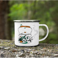 Axyaa Mountain Handle Camping Mug - Adventure Begin Enamel Cup for Camper Lovers