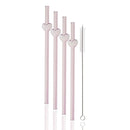 Axyaa Heart Glass Straws: Reusable, Eco-Friendly, 4-Pack with Cleaning Brush