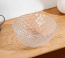 Axyaa Gold Edged Crystal Glass Bowl - 380ml Transparent Fruit Plate & Salad Dish