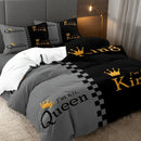 Axyaa Crown Design King & Queen Duvet Set - Soft Polyester, Machine Washable