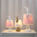 Axya Rabbit Resin Feather Table Lamp: Creative Bedroom Decor & Girl's Gift