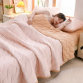 Axyaa Floral Summer Blanket & Pillowcase Set - Soft Knitted Duvet, Breathable & Skin-Friendly