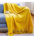 Axyaa Herringbone Faux Cashmere Throw Blanket - Lightweight Cozy for Bed or Sofa