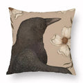 Axyaa Retro Flower Fox Pillowcase in Peach Skin Velvet.