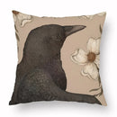 Axyaa Retro Flower Fox Pillowcase in Peach Skin Velvet.