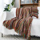 Axyaa Striped Knit Bed Blanket Sofa Cover Large Size Bedspread
