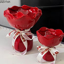Axyaa Ceramic Flower Vase Hydroponic Decorative Arrangement Bouquet