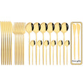 Axyaa 24-Piece Stainless Steel Cutlery Set - Complete Dinnerware Tableware Set