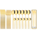 Axyaa 24-Piece Stainless Steel Cutlery Set - Complete Dinnerware Tableware Set