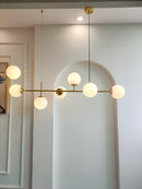 Axyaa Luxury Copper Chandelier with Milky White Glass Sconces