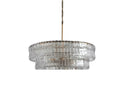 Axyaa Smoke Gray Glass Chandeliers: Classic Round Gold Lustres for Home Ceiling Lighting