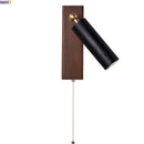 Axyaa Wabi Sabi LED Wall Sconce Lamp, Black Travertine Stone, Up & Down Light