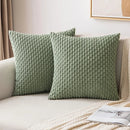 Axyaa Grey Boho Striped Corduroy Throw Pillow Covers for Farmhouse Couch