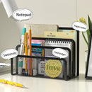 Axyaa Metal Mesh Desktop File Organizer, Pack of 2 with 3 Vertical Compartments
