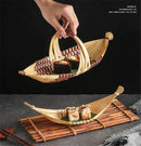 Axya Bamboo Seafood Boat Basket - Handmade Japanese Sushi Plate & Tableware