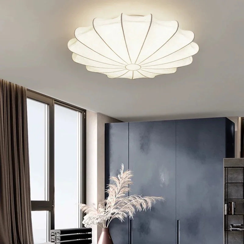 Axyaa Nordic LED Silk Ceiling Lamp - Modern Wabi Sabi Design