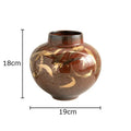 Axyaa Retro Red Ceramic Vase for Desk Decor and Flower Arrangement