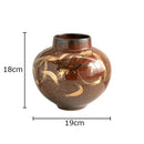 Axyaa Retro Red Ceramic Vase for Desk Decor and Flower Arrangement